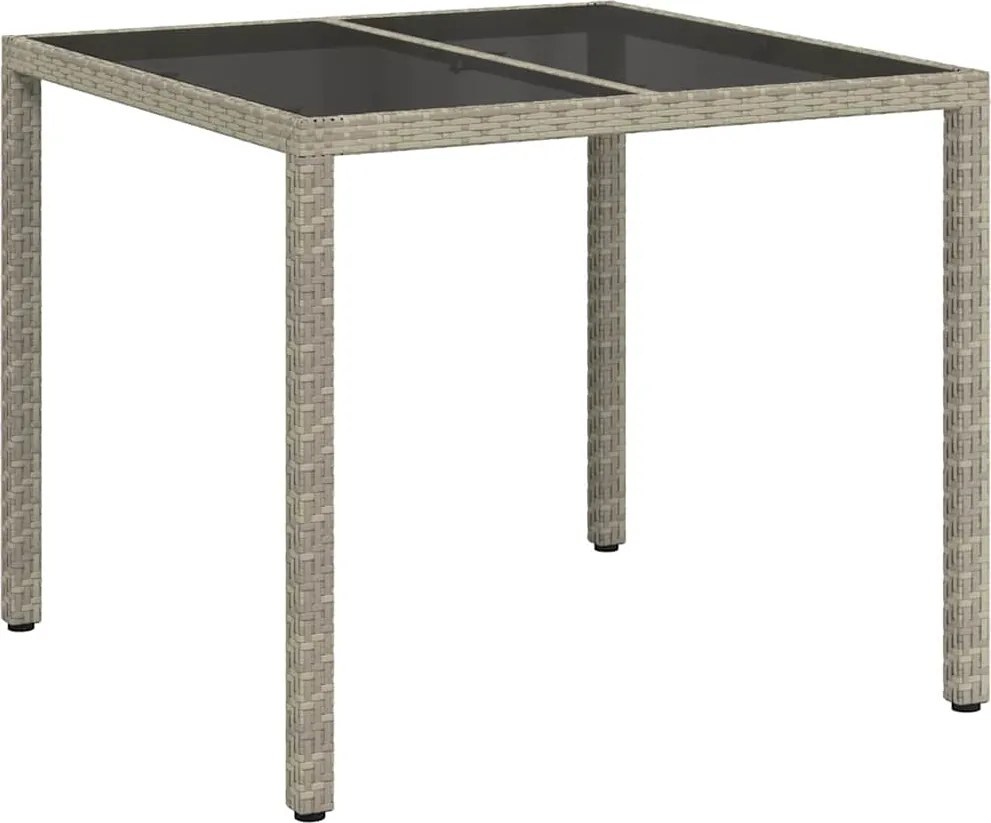 vidaXL Masă de Grădină Gri 90 x 90 x 75 cm poliratan