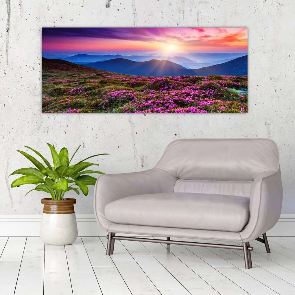 Tablou - Munte înflorit peisaj (120x50 cm)