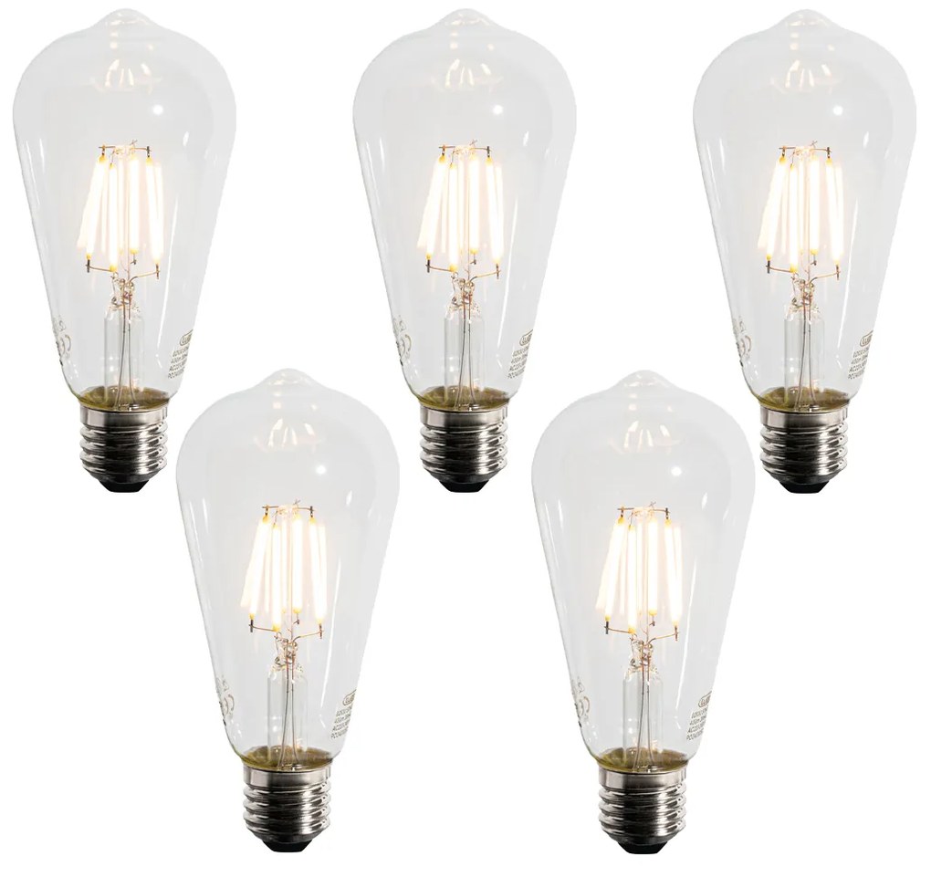 Set de 5 becuri LED E27 A60 cu senzor crepuscular 4W 400 lm 2200K