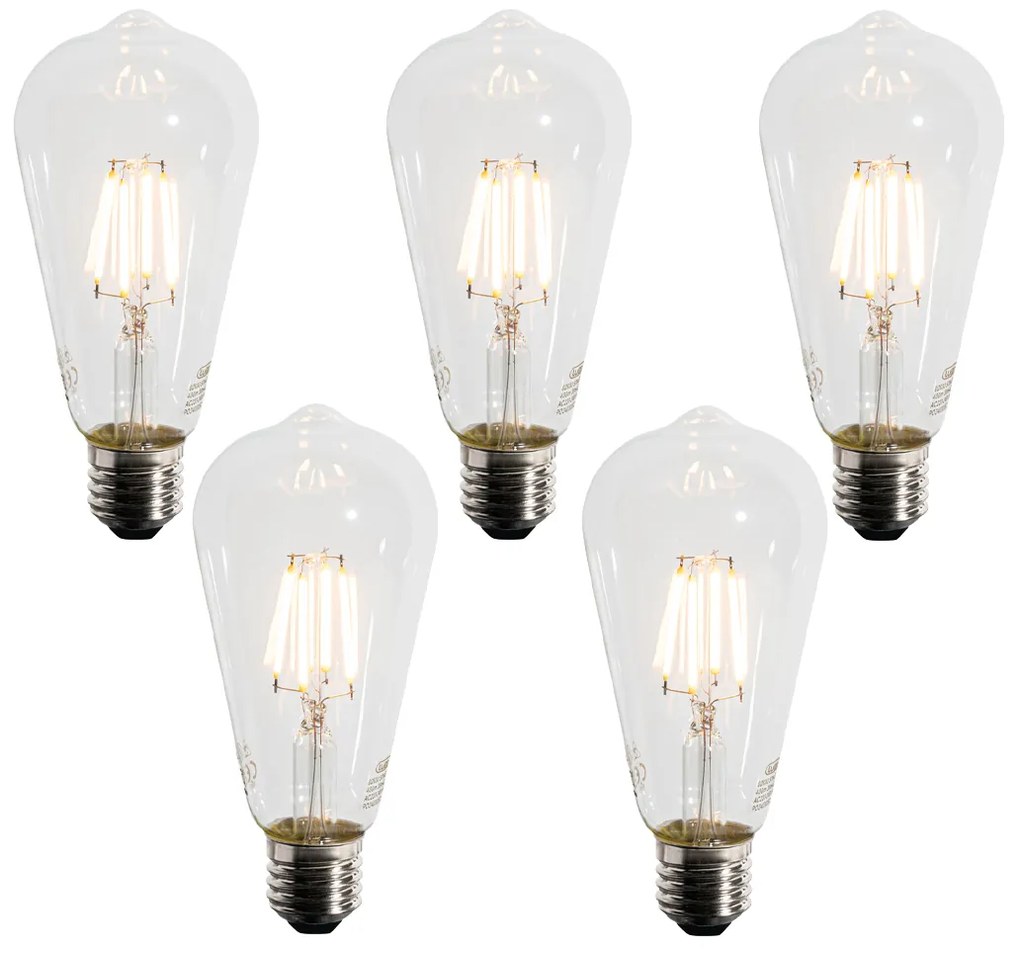 Set de 5 becuri LED E27 ST64 cu senzor de amurg 4W 400 lm 2200K