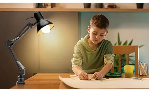 Lampă de masă 2 în 1 Aigostar 1xE27/40W/230V negru