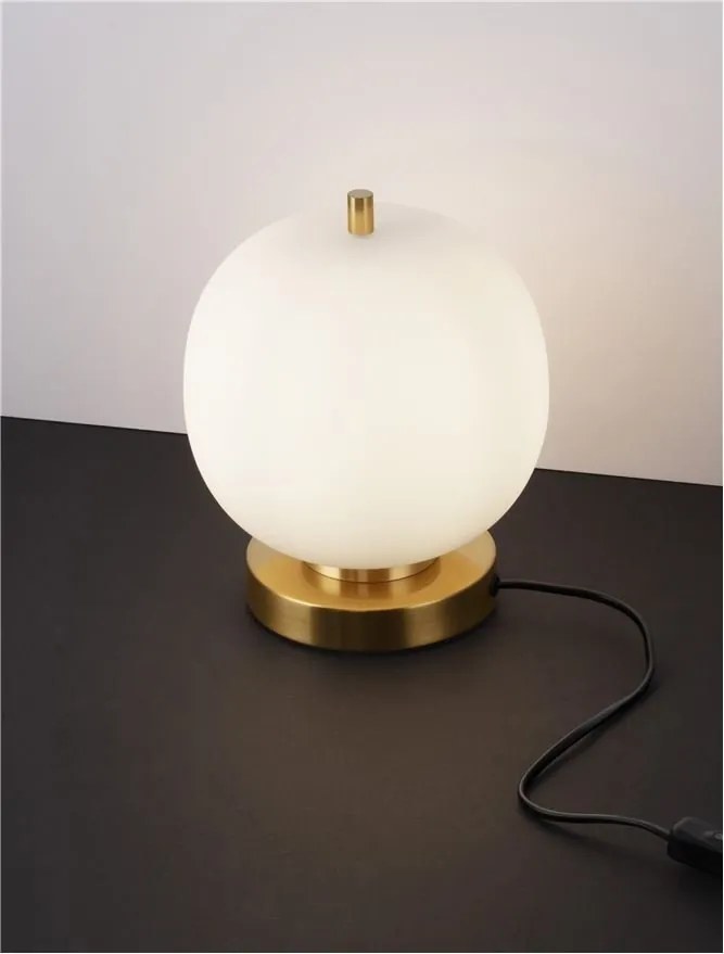 Veioza, lampa de masa design modern LATO auriu, opal
