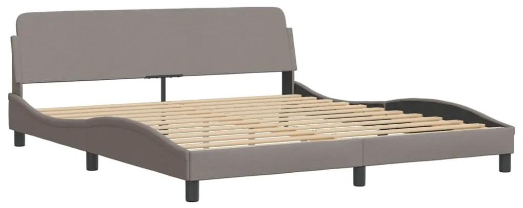 373229 vidaXL Cadru de pat cu tăblie, gri taupe, 180x200 cm, textil