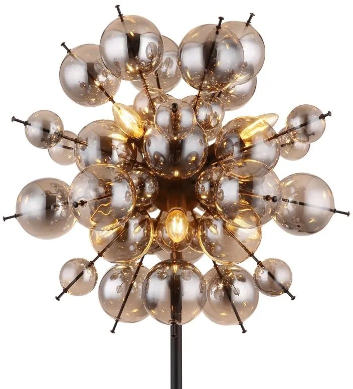 Lampadar design modern UDO 6L negru/fumuriu