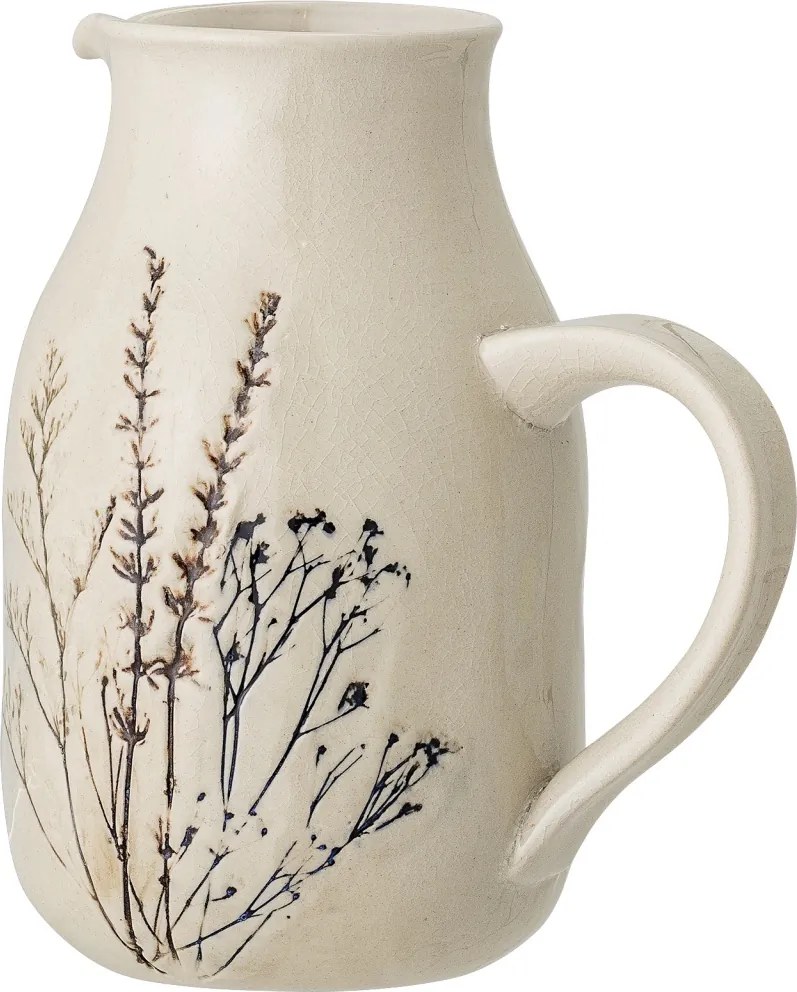 Carafă din ceramică cu flori de câmp aplicate manual, D12×H19,5 cm, 1500 ml, „Bea"