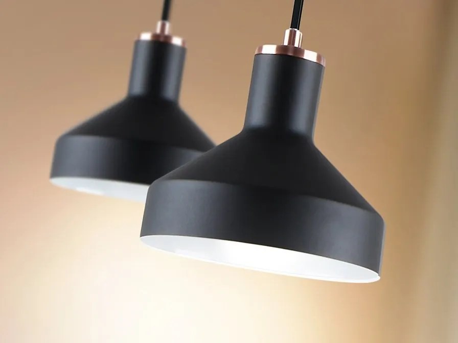 Lustra/Pendul din metal design moderm Irias negru/cupru