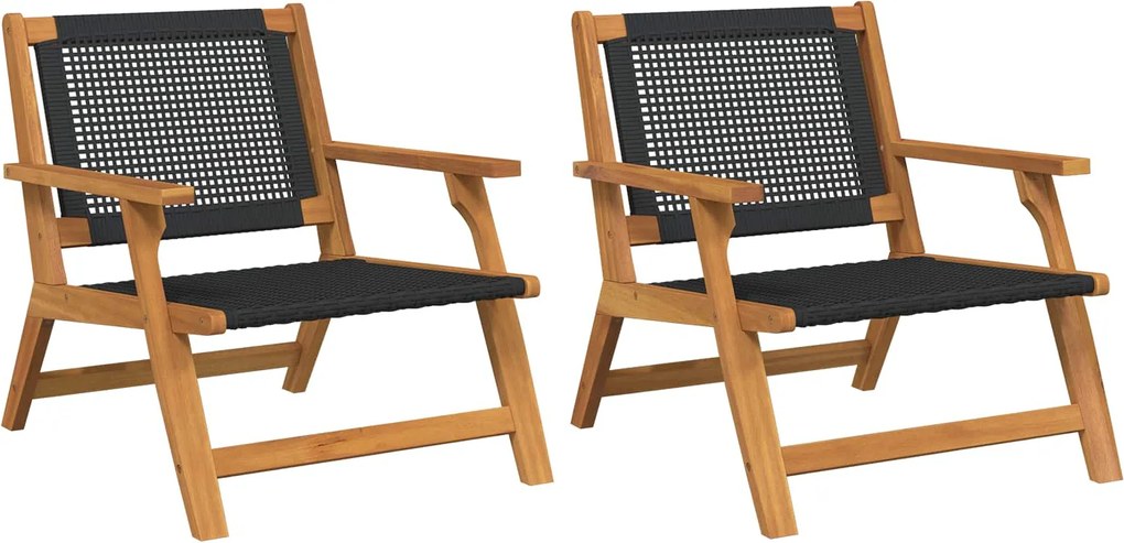 vidaXL Mobilier de grădină 2 pcs Negru 67 x 78 x 73 cm