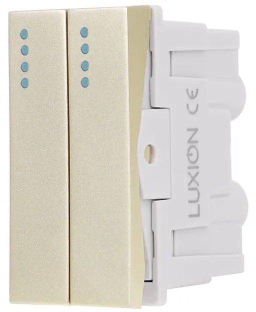 Modul Intrerupator Dublu Mecanic 2M / 1M LUXION, Standard Italian