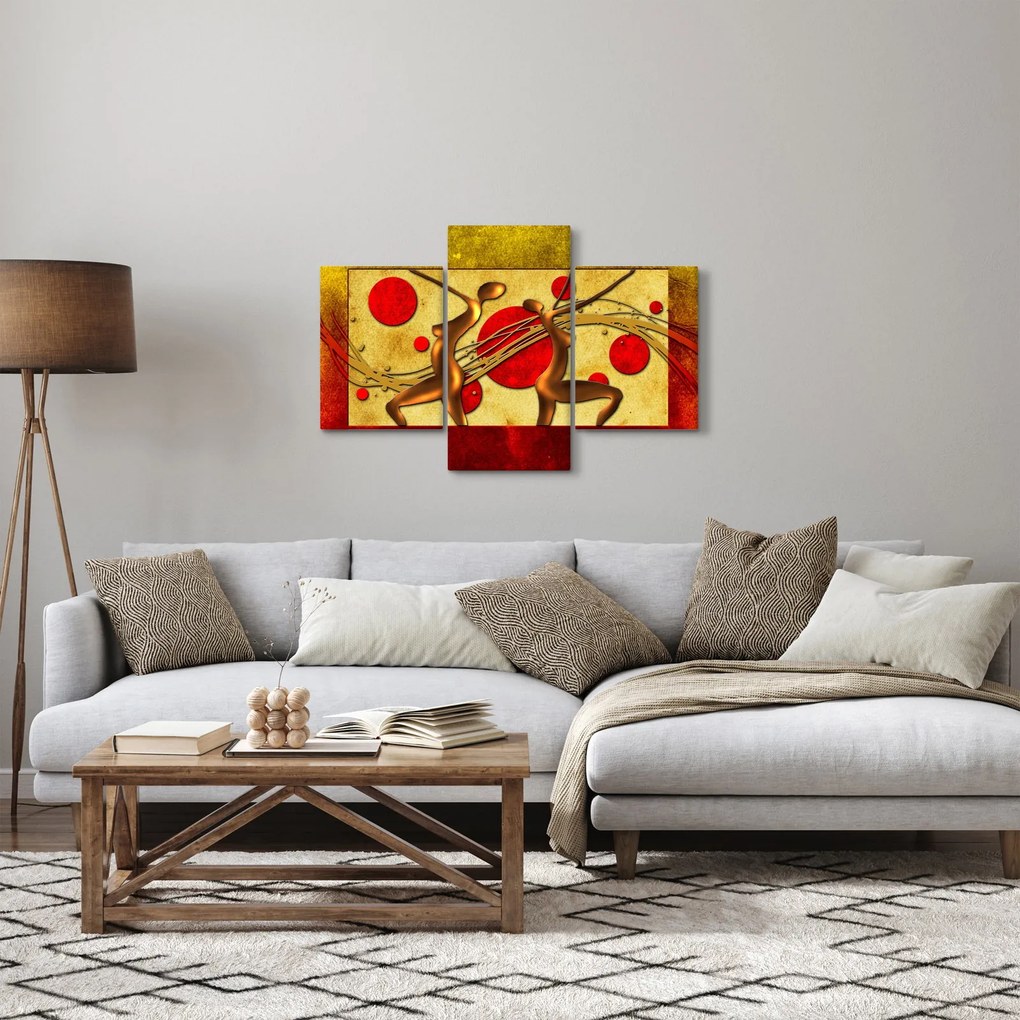 Tablou abstract cu două femei (90x60 cm)
