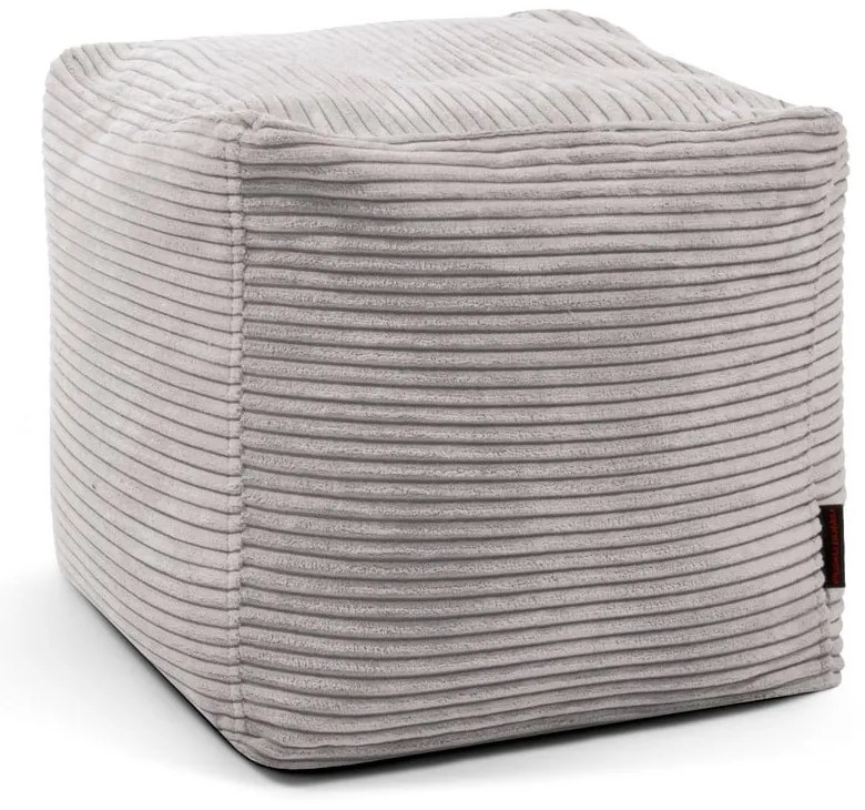 Fotoliu bean bag gri deschis cu tapițerie din catifea reiată Up! MooG – SLOWDOWN