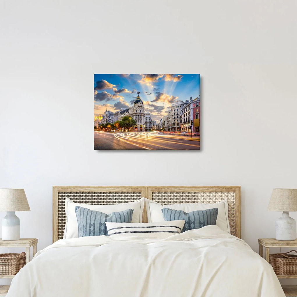 Tablou - Calle Gran Vía, Madrid, Spania (70x50 cm)