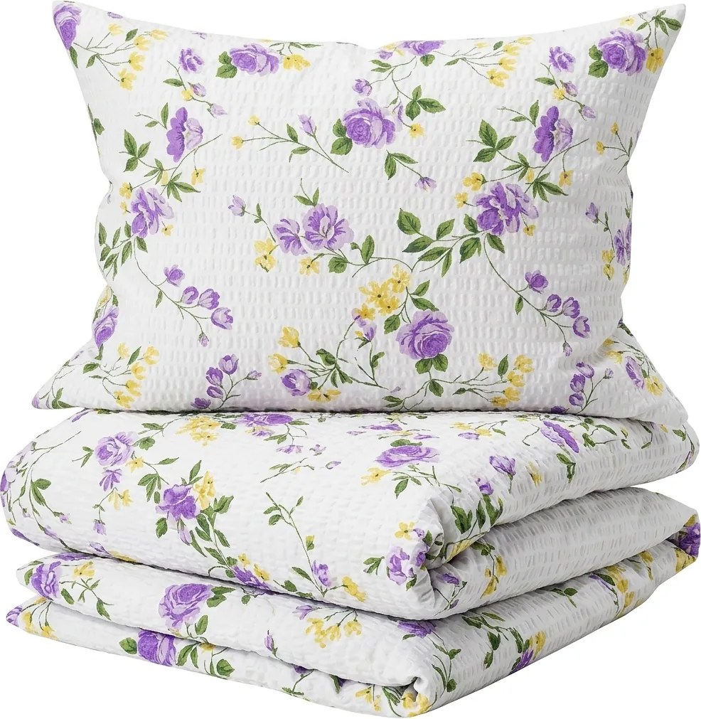 Lenjerie de pat creponata SPRING GARDEN violet Dimensiune lenjerie de pat: 70 x 90 cm | 140 x 200 cm