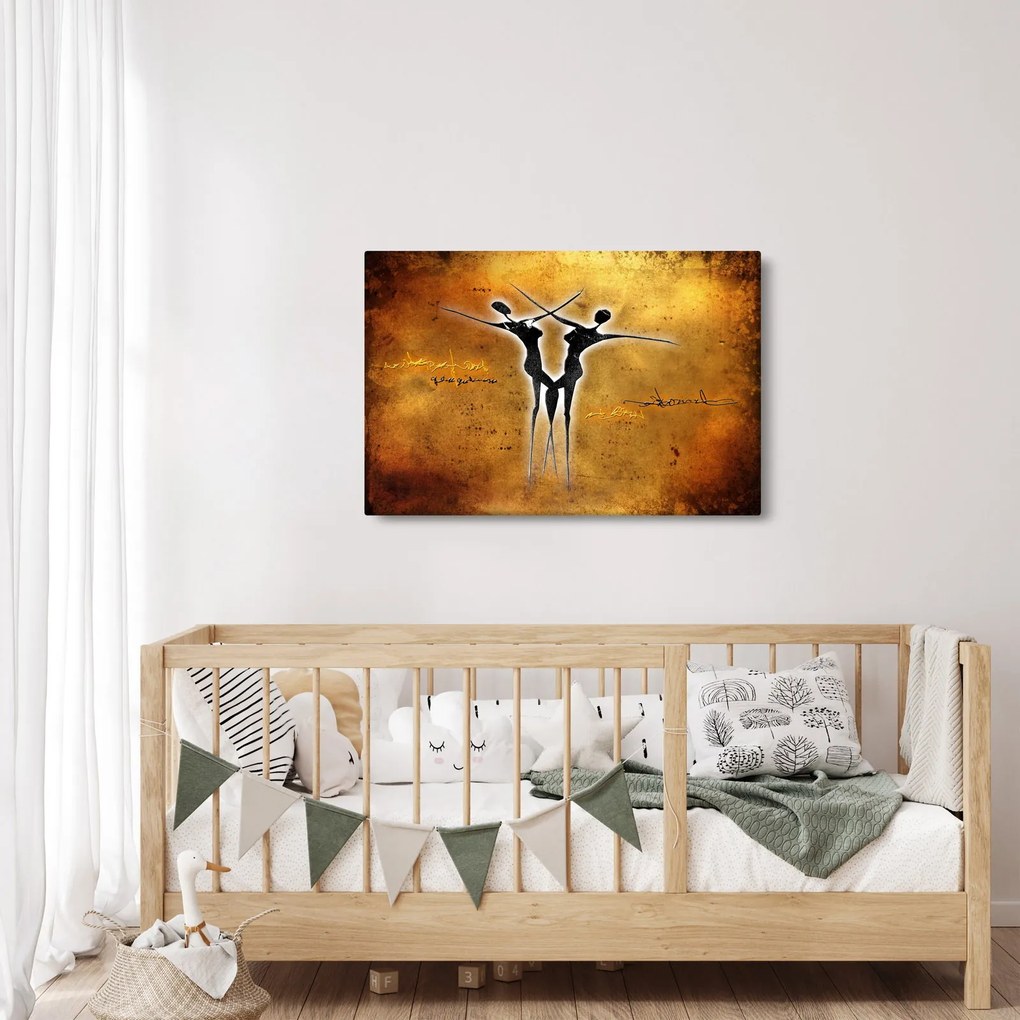 Tablou perechii dansând pictate (90x60 cm)