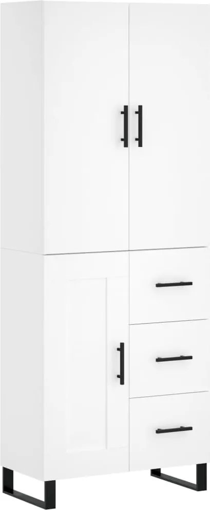 vidaXL Dulap înalt, alb, 69,5x34x180 cm, lemn compozit