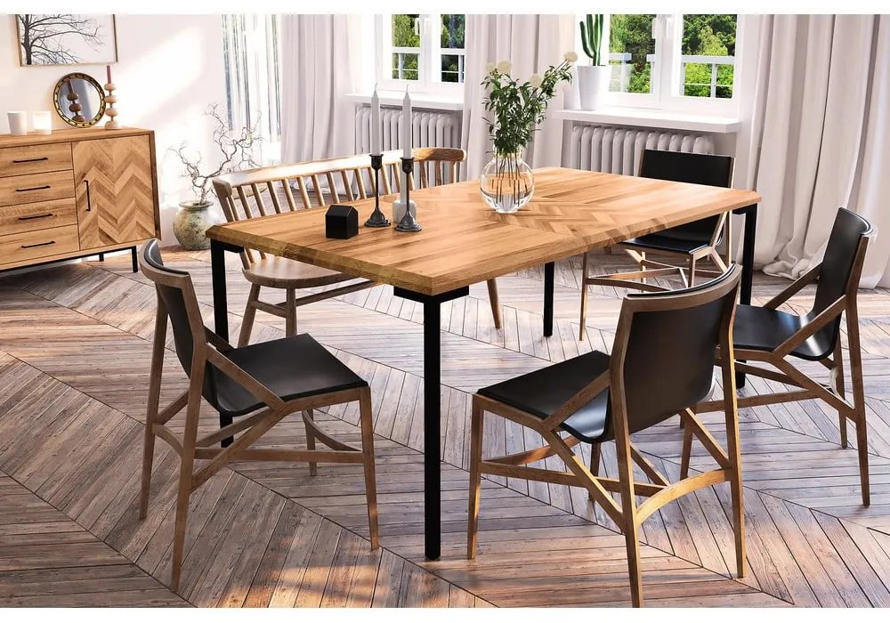 Masă dining din lemn de stejar 90x160 cm Abies – The Beds