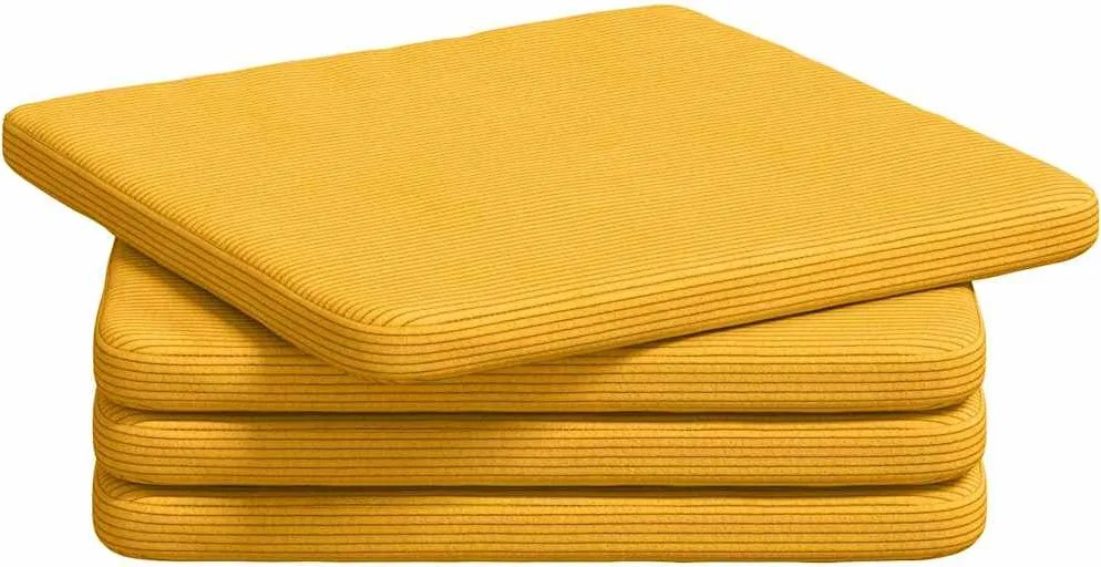 vidaXL Perne de Șezut 4 pcs Galben Deschis 40 x 40 x 3 cm