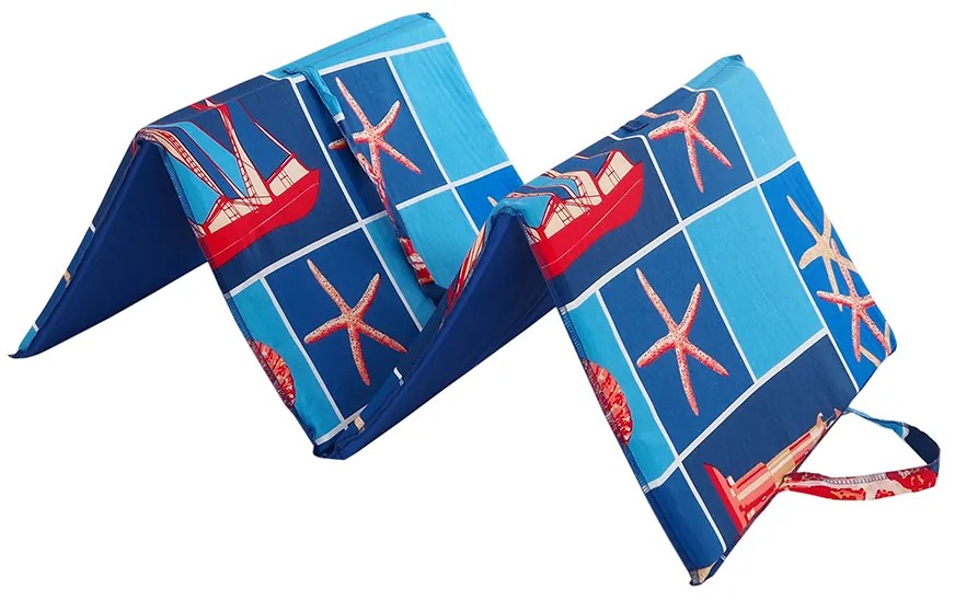 Șezlong de plaja TURNUL MARIN 137x49 cm, albastru