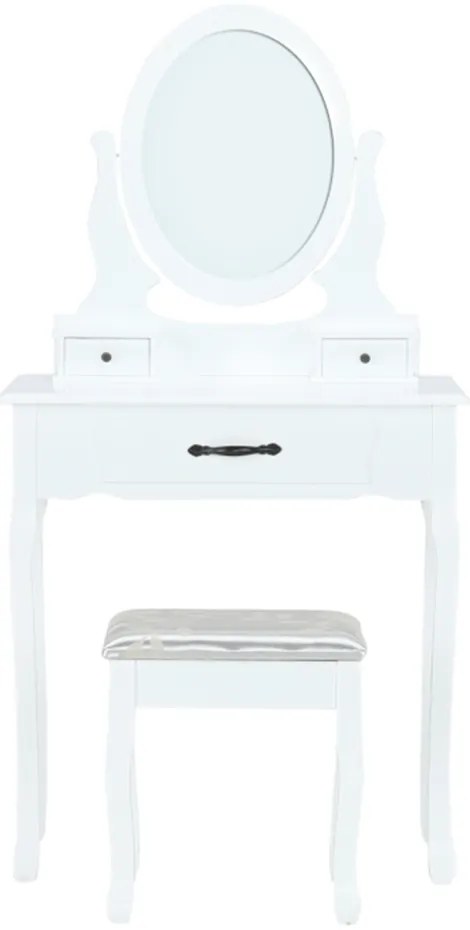 Măsuță decorativă cu scaun LINET NEW, albă