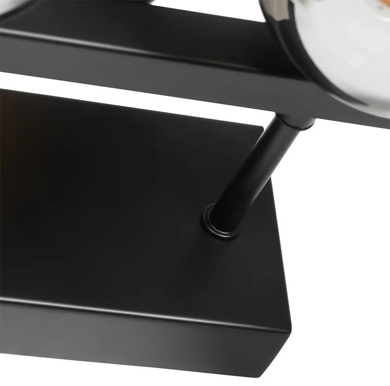 Aplică modernă neagră cu sticlă fumurie cu 5 lumini - Bianca