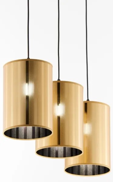 Jupiter 2092 - Lustră suspendată pe cablu CORTINA 3xE27/15W/230V auriu/negru