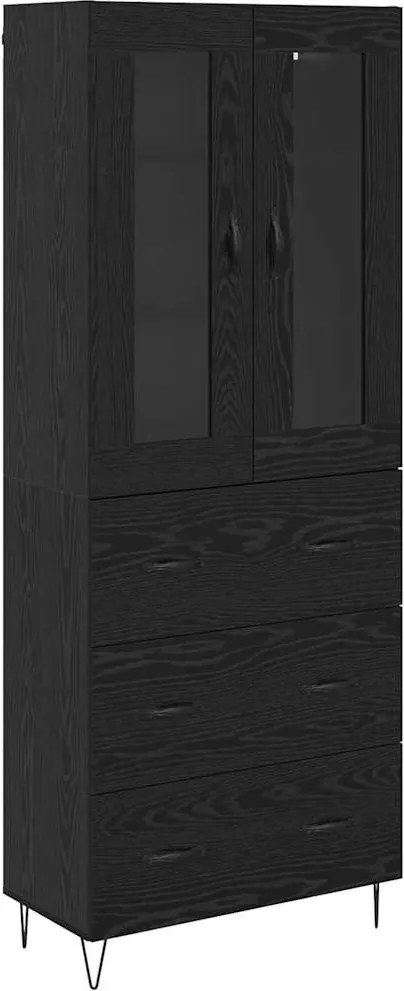 vidaXL Bufet cu sertar Stejar Negru 69,5 x 34 x 90 cm Lemn compozit