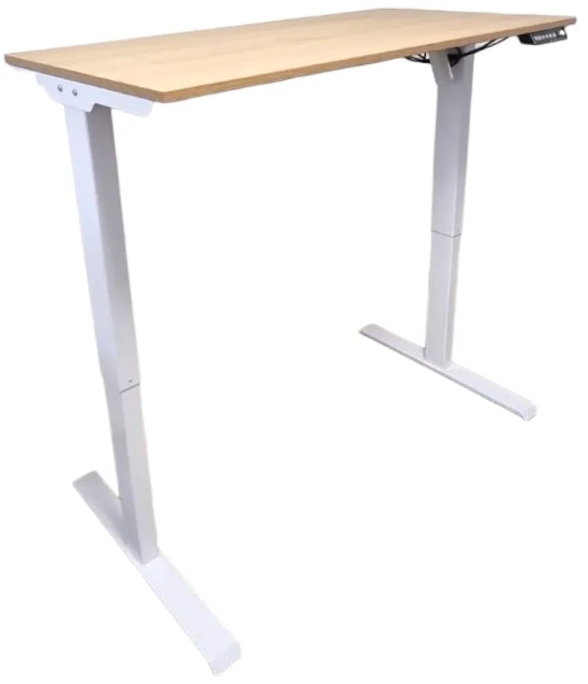 Birou reglabil electric-TerrA2DS WHITE-profil dreptunghiular, profil cadru ALB (Dimensiune blat: 137x67 cm, Culoare blat: Alb 25mm)