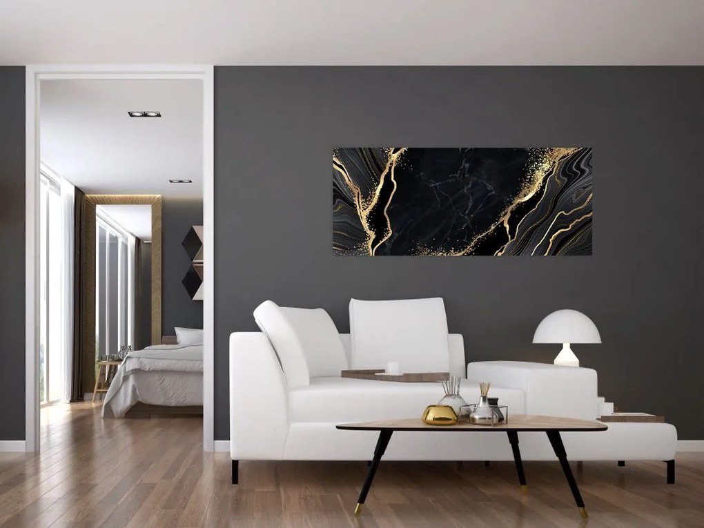 Tablou abstarcției aurii (120x50 cm)