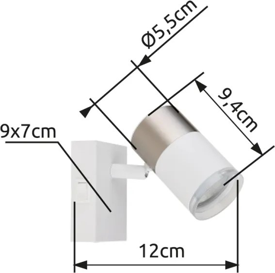 Spot de perete Globo 57851-1 BRISBON 1xGU10/25W/230V