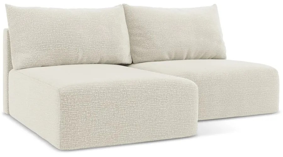 Colțar crem extensibil/cu spațiu de depozitare (cu colț pe partea stângă) Kalena – Makamii