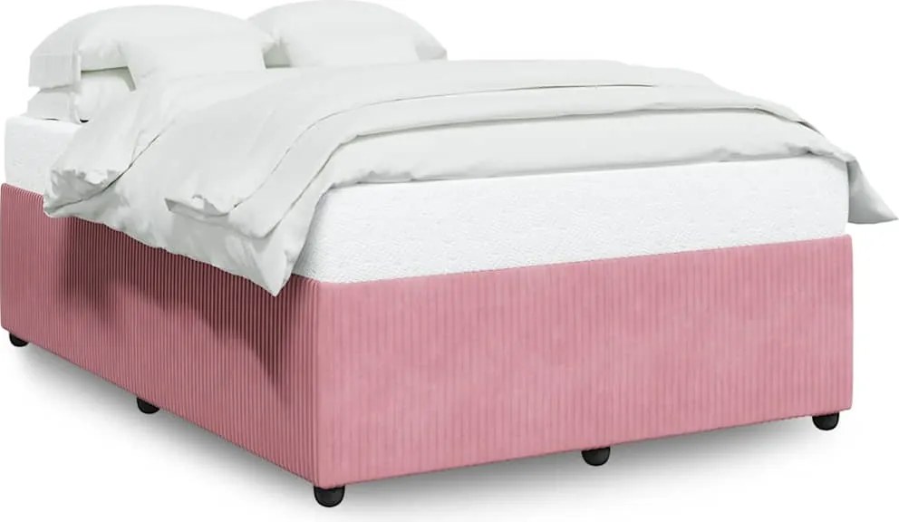 vidaXL Cadru de pat, roz, 160x200 cm, catifea
