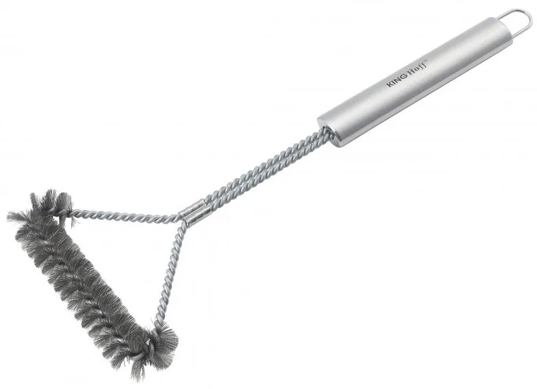 Perie de curatat gratar Kinghoff KH 1915, 41,5 cm, Maner ergonomic, Peri din otel, Inox