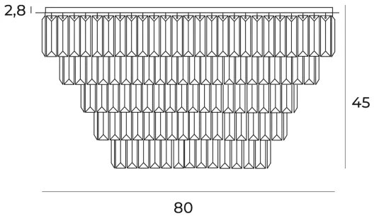 Plafonieră MAXLIGHT C0225 MONACO 16xG9/40W/230V d. 80 cm crom