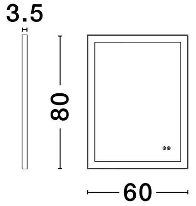 Oglinda baie cu iluminat LED IP44 4000K Deca, 60x80cm