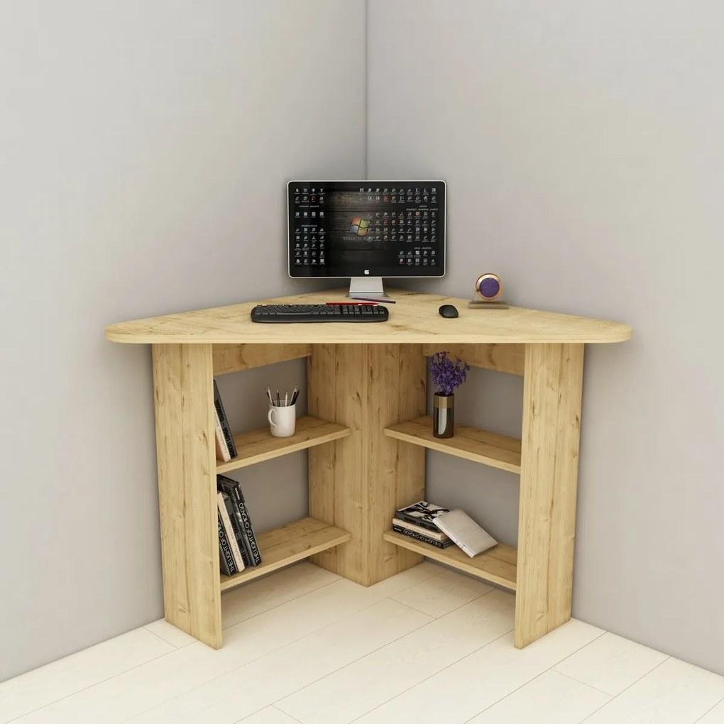 Birou Corner Sapphire Oak