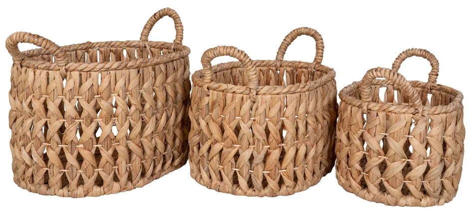 Coșuri Balerma, jacint de apă, naturale, 3pcs