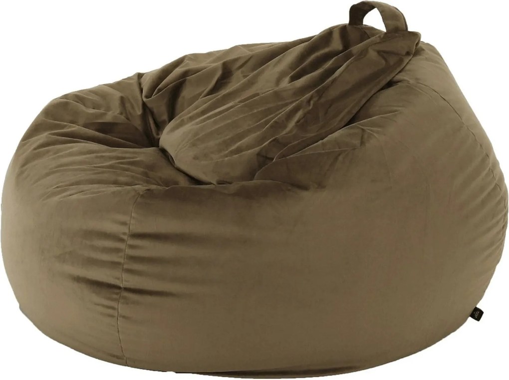 Fotoliu puf TRIKALO, maro taupe, material textil, 75x100 cm