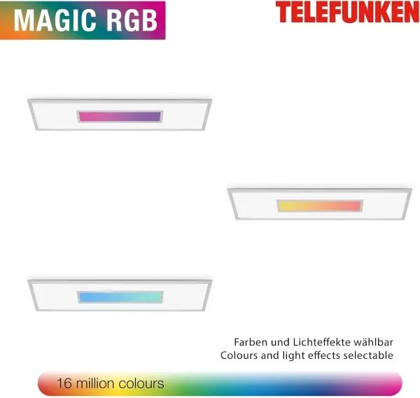 Panou LED RGBW dimabil, 20W/230V, argintiu + telecomandă