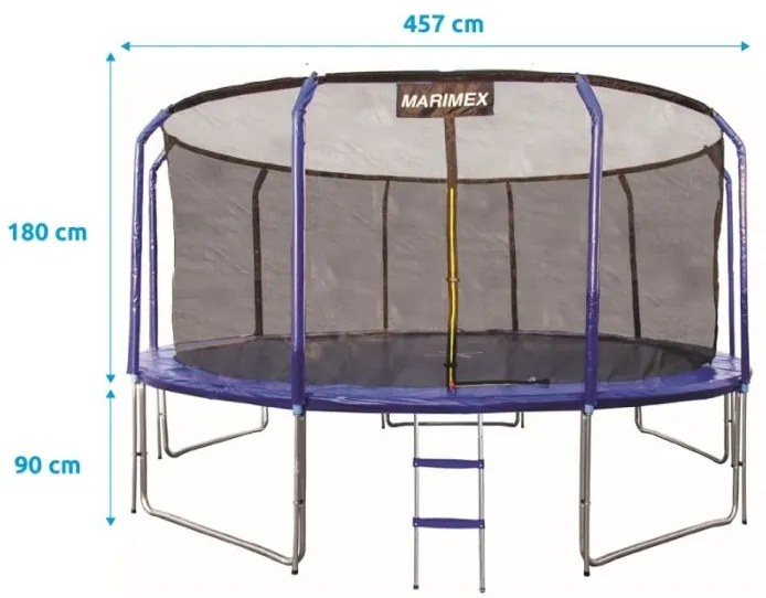 Trambulină Marimex cu protecție interioară a plasei, 457 cm