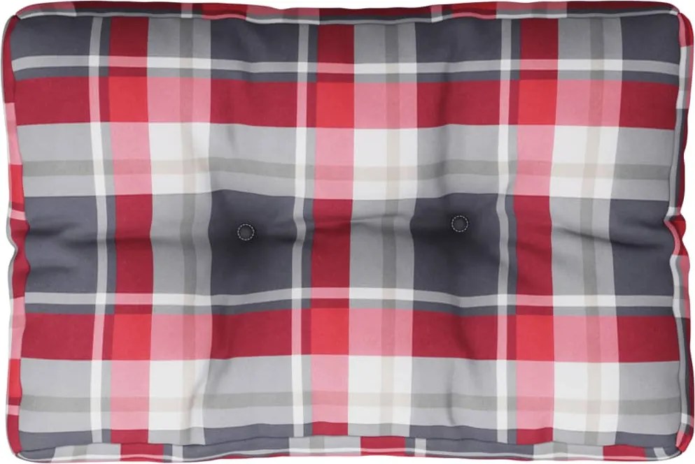 vidaXL Pernă de paleți, roșu carouri, 60x40x12 cm, material textil