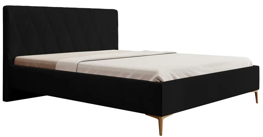 Pat matrimonial 160 cm Tikka 160  (negru + auriu). 1099413