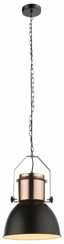 Pendul design Industrial Style Kutum negru/cupru 15282 GL