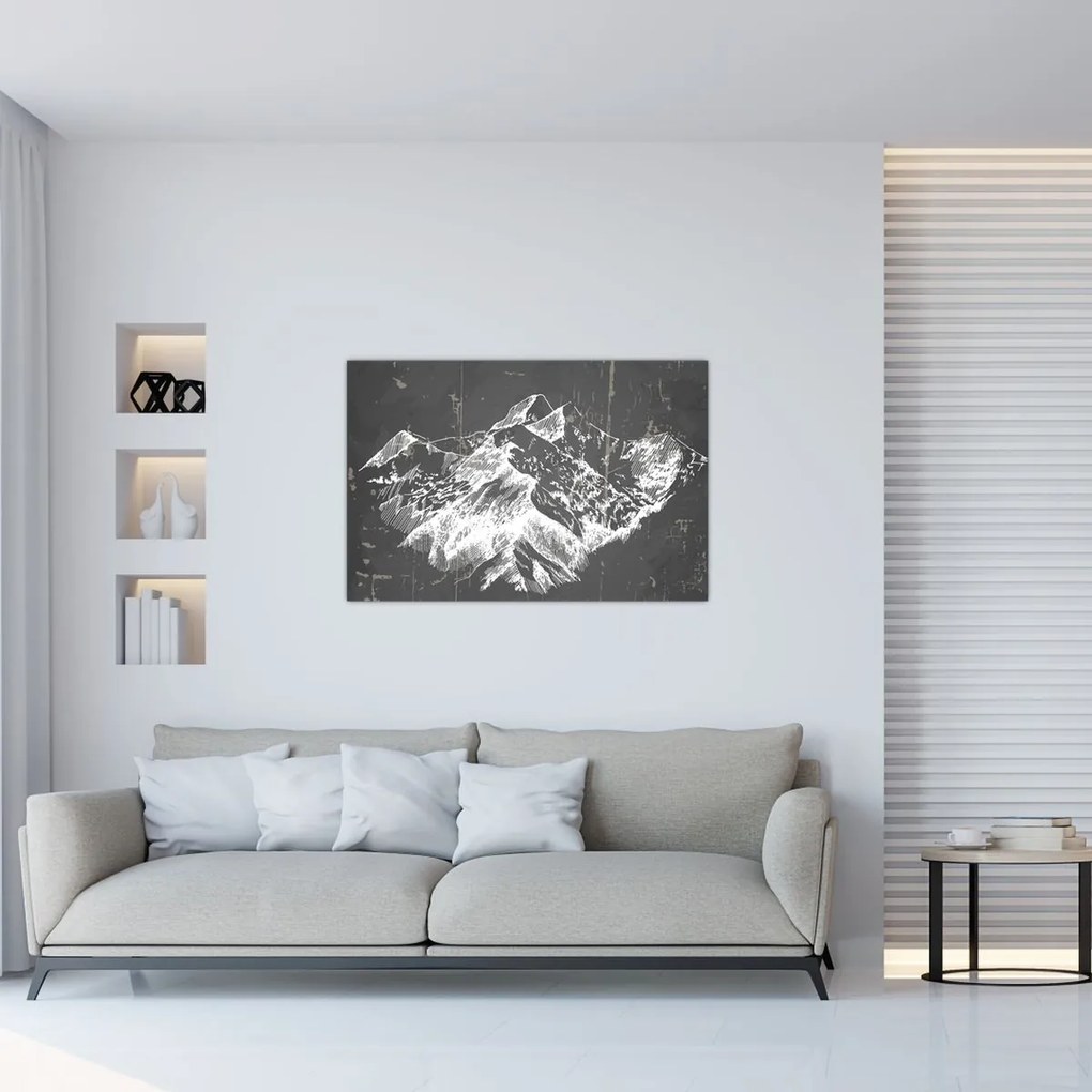 Tablou - Ilustrație de munți (90x60 cm)