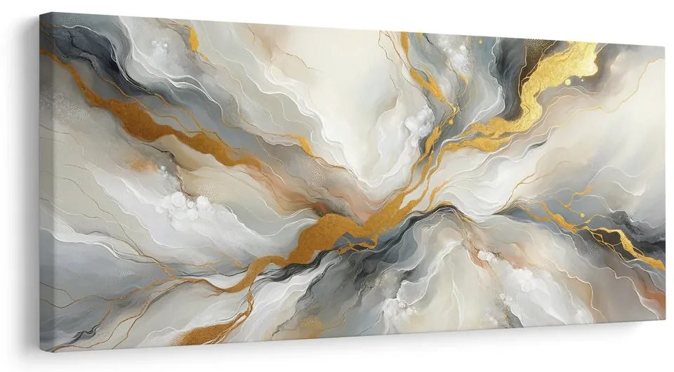 Tablou abstract energie aurie