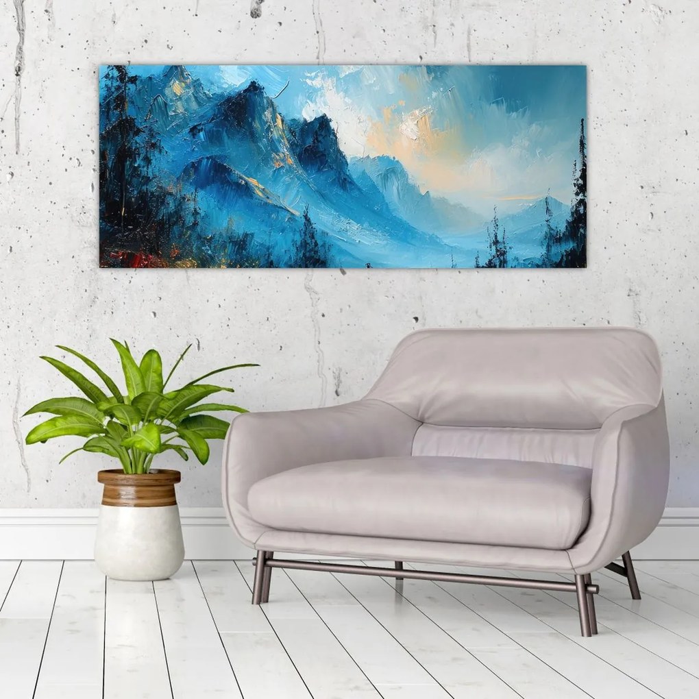 Tablou - Pictura munților (120x50 cm)