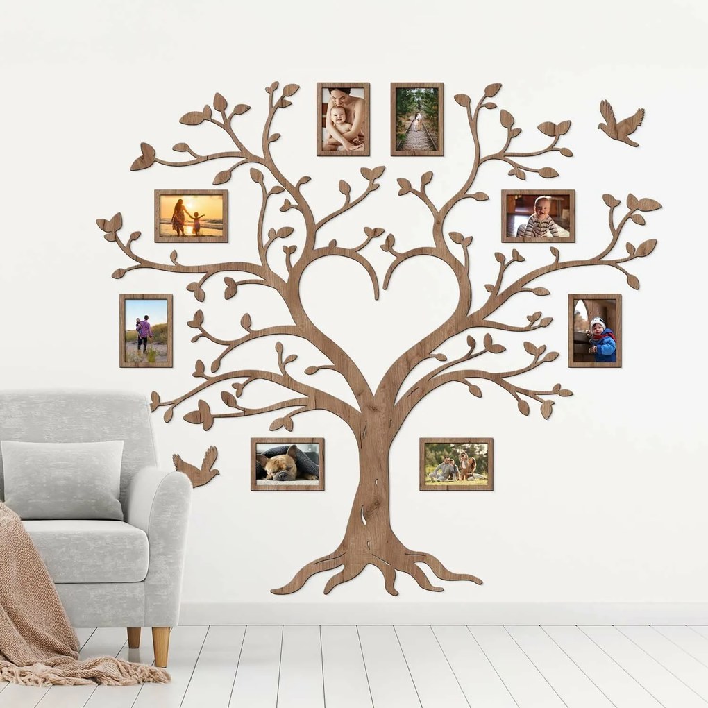 DUBLEZ | Ramă foto Arbore Genealogic din lemn