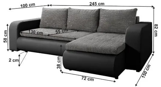 Coltar GLOBAL212 - dreapta negru/gri