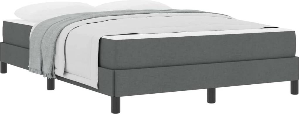 vidaXL Pat cu arcuri cu saltea Gri închis 140 x 190 cm țesătură