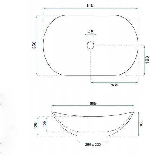 Lavoar pe blat Rea Royal model marmura Lava 60 cm