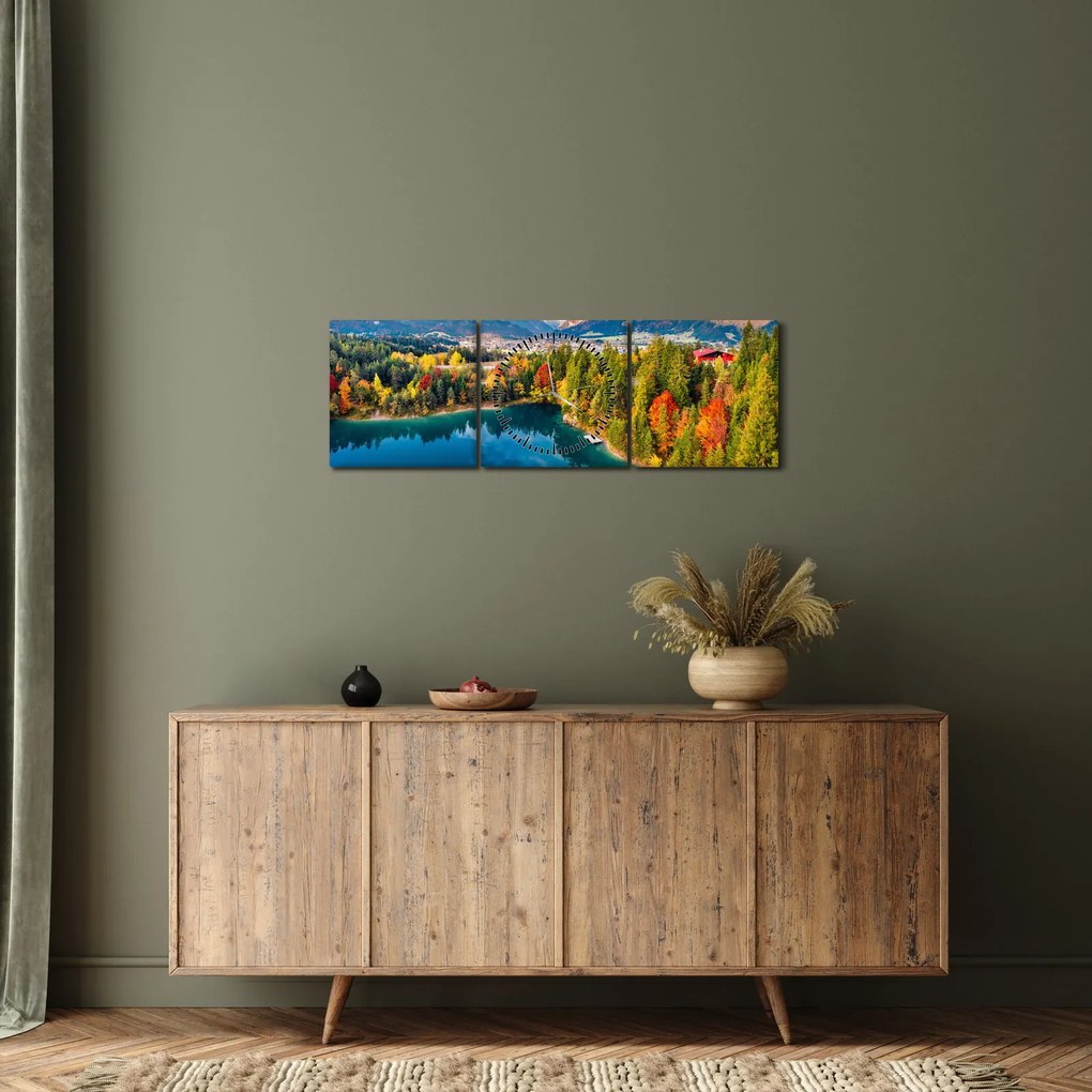Tablou - Lacul Urisee, Austria (cu ceas) (90x30 cm)