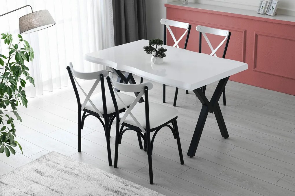 Set de scaune de sufragerie Ekol White, 4 buc.